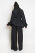 Round Neck Belted Blouse And Wide Leg Trouser Co-Ords