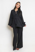 Round Neck Belted Blouse And Wide Leg Trouser Co-Ords