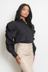 Ruched Pleated Sleeve Blouse