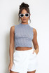 Sleeveless High Neck Crop Top