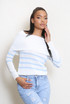 Striped Print Bardot Jumper 