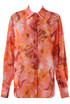 Floral Print Chiffon Blouse With Cuff