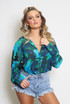 Floral Print Chiffon Blouse With Cuff