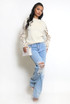 Crochet Sleeve Round Neck Jumper