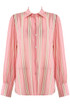 Striped Print Chiffon Blouse With Cuff