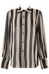 Striped Print Chiffon Blouse With Cuff