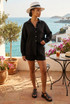 Cheese Cloth Elasticated Waist Knotted Shorts