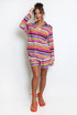 Multicoloured Stripe Blouse And Shorts Set