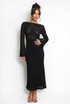 Flute Sleeve Lace Open Back Maxi Dress