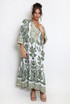 Floral Print Buttons Up Maxi Dress