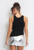 Ribbed Round Neck Asymmetric Crop Tops