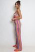 Multicoloured Stripe Flare Trouser