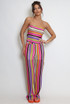 Multicoloured Stripe Flare Trouser