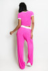 Ribbed T-Shirt And Wide Leg Trouser Set