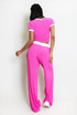 Ribbed T-Shirt And Wide Leg Trouser Set(PRE ORDER)