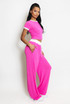 Ribbed T-Shirt And Wide Leg Trouser Set(PRE ORDER)