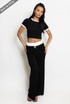 Ribbed T-Shirt And Wide Leg Trouser Set