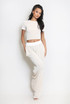 Ribbed T-Shirt And Wide Leg Trouser Set(PRE ORDER)
