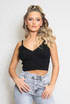 Ribbed Knit Strappy Crop Top