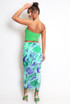 Watercolour Print Mesh Maxi Skirt