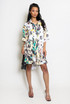 Printed Shirt Dress With Swing Hemline 