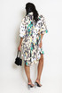 Printed Shirt Dress With Swing Hemline 