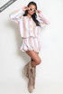 Stripe Print Blouse And Frill Skort Set (PRE ORDER)