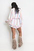 Stripe Print Blouse And Frill Skort Set (PRE ORDER)