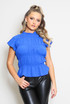 Ruched Pleat Short Sleeve Blouse