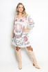 Printed V Neck Kaftan Smock Dress