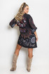 Printed V Neck Kaftan Smock Dress