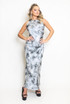 Tie Dye Print Round Neck Maxi Dress