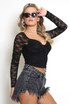 Floral Lace Long Sleeve Boho Top