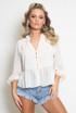 Embroidered V Neck Blouse