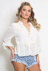 Embroidered V Neck Blouse