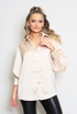 Beige Satin Blouse With Cuff