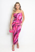 Tie Dye Print Ruched Top And Maxi Skirt Set