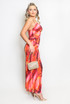 Tie Dye Print Ruched Top And Maxi Skirt Set