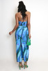 Tie Dye Print Ruched Top And Maxi Skirt Set