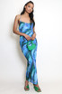 Tie Dye Print Ruched Top And Maxi Skirt Set