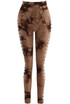 Tie Dye Print Sides Cut Out Push Up Leggings