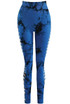 Tie Dye Print Sides Cut Out Push Up Leggings