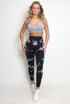 Tie Dye Print Sides Cut Out Push Up Leggings