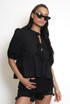 Plain Tie Front Smock Blouse