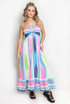 Striped Front Knotted Bandeau Maxi Dress