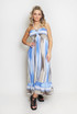 Striped Front Knotted Bandeau Maxi Dress