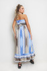 Striped Front Knotted Bandeau Maxi Dress