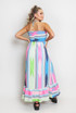 Striped Front Knotted Bandeau Maxi Dress