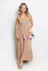 Square Neck Shirred Maxi Dress