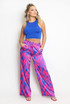 Animal Print Satine Wide Leg Trouser